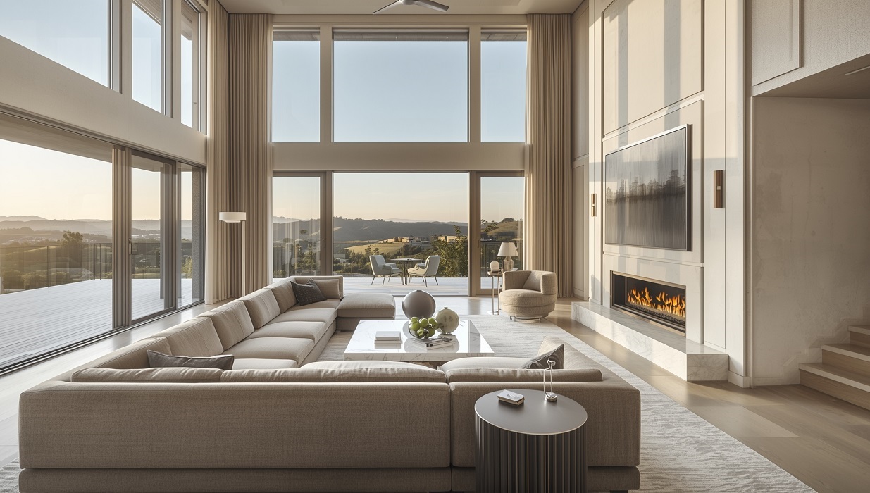 Luxury home staging in Burlingame with modern interior design