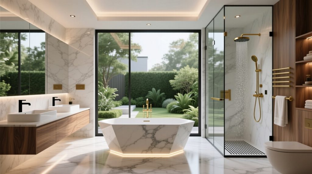 Luxury Bathroom Remodeling - Modern design with a freestanding tub
