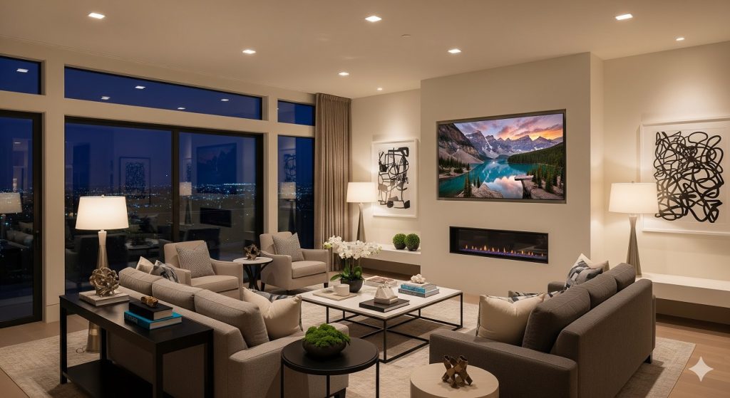 Luxury Burlingame home staging with modern interior design